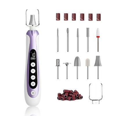 Electric Manicure Pedicure Set 10 Level Speed Low Noise USB Charging LED Display Electric Nail Drill