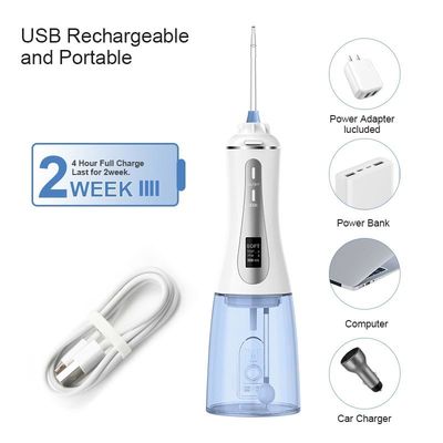 OLED Display Water Rechargeable Oral Irrigator For Teeth 350ml IPX7 Waterproof