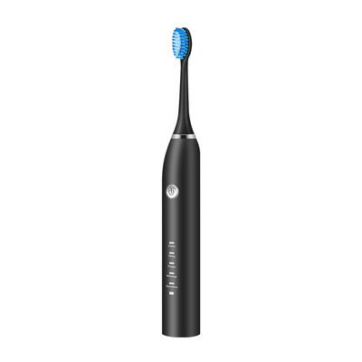 Ultrasonic Black Battery Operated Electric Toothbrush Ultralight Antibacterial