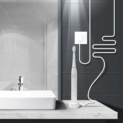 Antiskid Ultrasonic Whitening Toothbrush , Rechargeable Black Toothbrush Electric